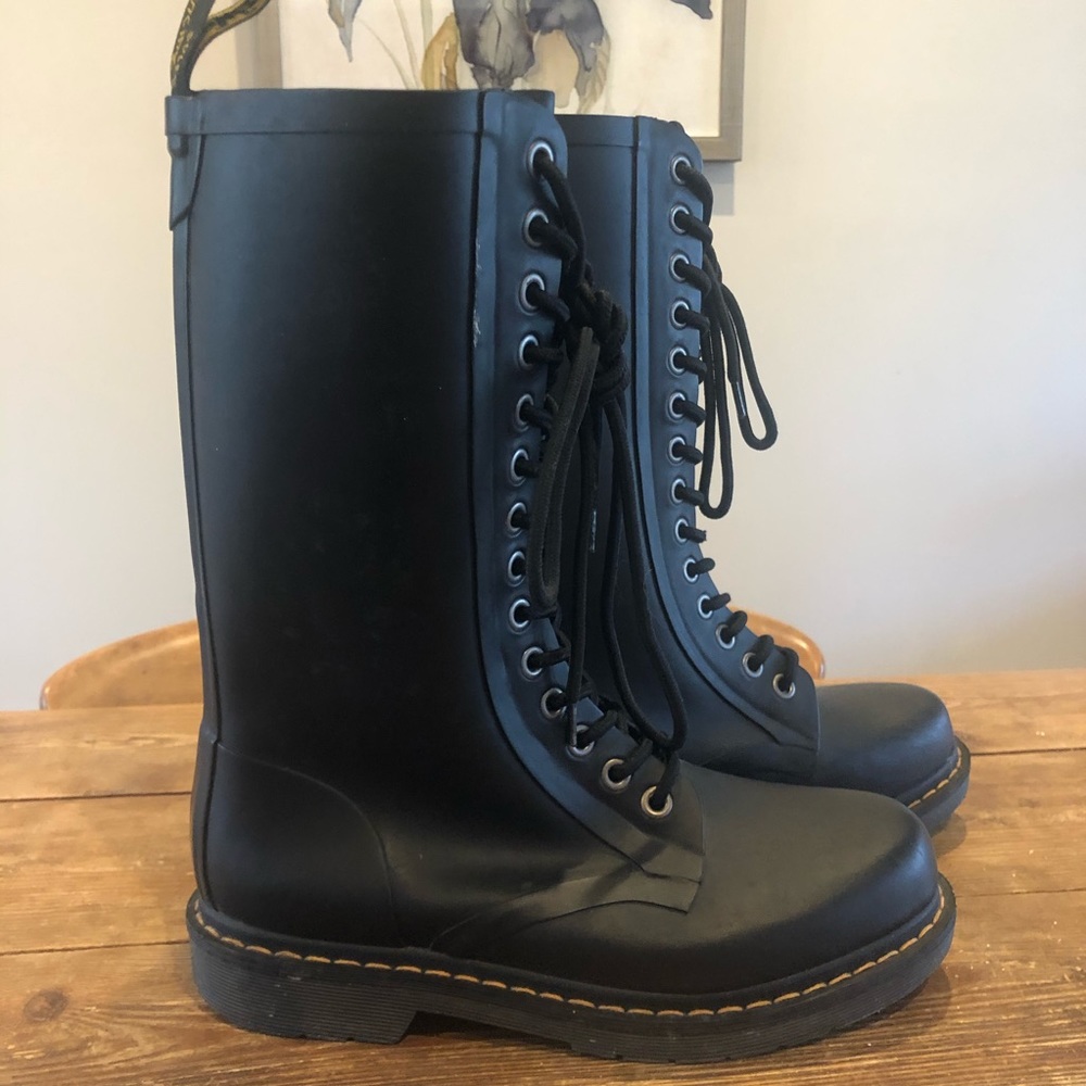 Dr.Marten rubber rain combat boots tall - Picture 2 of 8